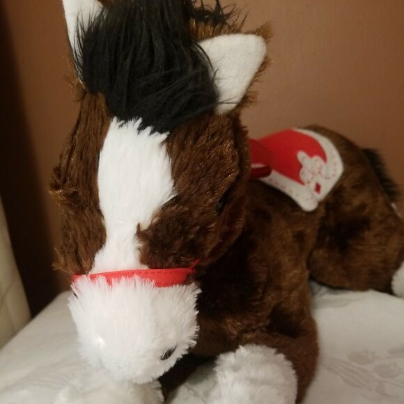 Toys R Us Brown Horse Plush with Red & White Saddle 2013 Stuffed Animal 18” Toy - Picture 3 of 8